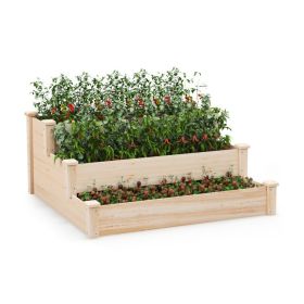 3-Tier Wooden Raised Garden Bed for Backyard Patio Gardening 3-Tier Wooden Raised Garden Bed for Backyard Patio Gardening