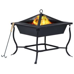 Fire Pit Black 16.5"x16.5"x17.7" Steel Fire Pit Black 16.5"x16.5"x17.7" Steel